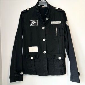 Fantaisy Woman’s Black Utility Jacket w/ Y2K Patch Detail – Size L